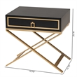 Pemberly Row Black Finished Wood and Gold Metal 1-Drawer End Table