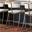 Pemberly Row 25in. Counter-Height Metal Bar Stool with Back- Antique Brass