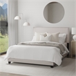 Pemberly Row Nail Head Trim Upholstered Full Bed Gray Fog Fabric