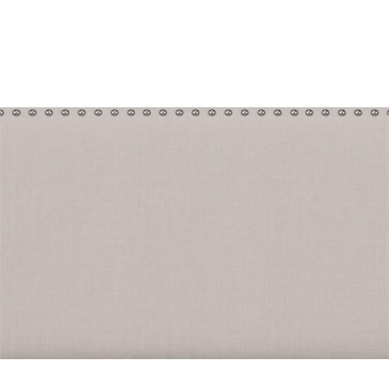 Pemberly Row Nail Head Trim Upholstered Full Bed Gray Fog Fabric