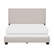 Pemberly Row Nail Head Trim Upholstered Full Bed Gray Fog Fabric