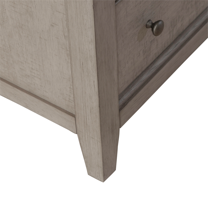 Pemberly Row Ivy Hollow 3 Drawer Bedside Chest w/ Charging Station