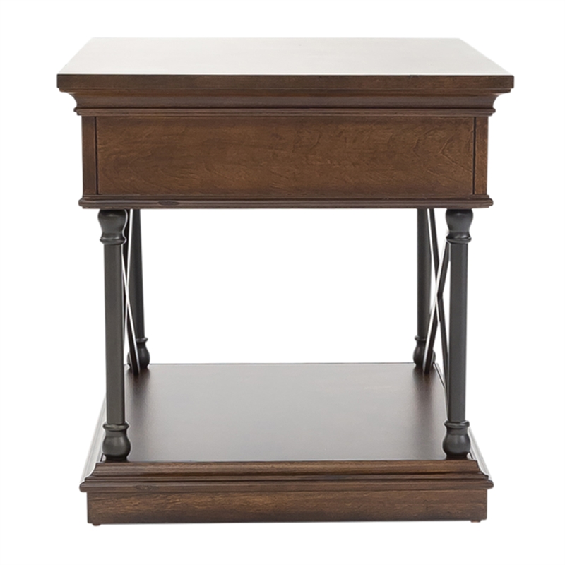 Pemberly Row Modern / Contemporary Drawer End Table in Brown