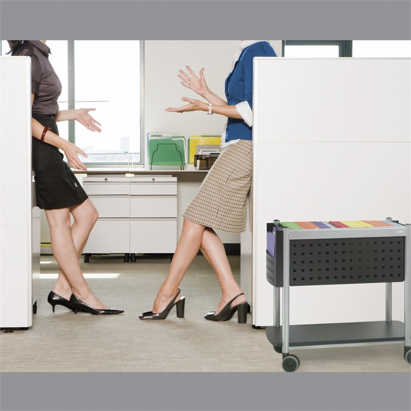 Pemberly Row Contemporary Wheel / Caster Open Top Mobile File