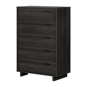 Pemberly Row Contemporary Transitional Chest in Gray Finish Oak