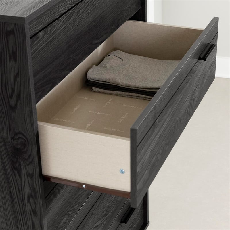 Pemberly Row Contemporary Transitional Chest in Gray Finish Oak