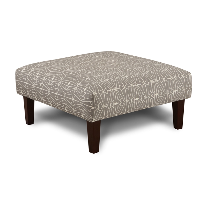 Pemberly Row Modern / Contemporary Fabric Square Ottoman in Gray