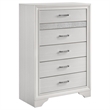 Pemberly Row Contemporary Wood 5-Drawer Rectangular Chest in White