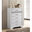 Pemberly Row Contemporary Wood 5-Drawer Rectangular Chest in White