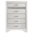 Pemberly Row Contemporary Wood 5-Drawer Rectangular Chest in White