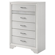 Pemberly Row Contemporary Wood 5-Drawer Rectangular Chest in White