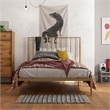 Pemberly Row Modern / Contemporary Queen Metal Spindle Bed in Gold
