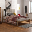 Pemberly Row Modern / Contemporary Queen Metal Spindle Bed in Gold