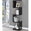 Pemberly Row 4-Shelf Contemporary Wood Geometric Snaking Bookcase in Black