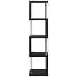 Pemberly Row 4-Shelf Contemporary Wood Geometric Snaking Bookcase in Black