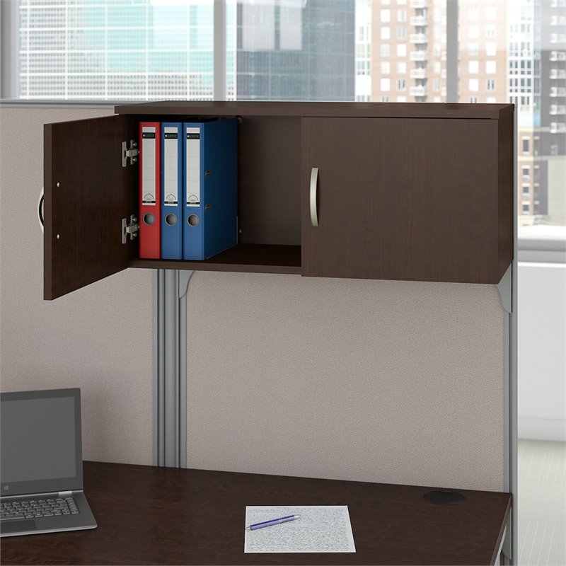 Pemberly Row Storage Cabinet with Accessories in Mocha Cherry