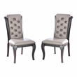 Pemberly Row Modern Wood Tufted Side Chair in Gray (Set of 2)