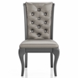 Pemberly Row Modern Wood Tufted Side Chair in Gray (Set of 2)