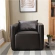 Pemberly Row Modern Vinyl Upholstered Accent Chair in Dark Gray