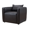 Pemberly Row Modern Vinyl Upholstered Accent Chair in Dark Gray