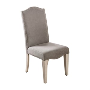 Pemberly Row Modern Fabric Side Chair in Antique White (Set of 2)