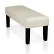 Pemberly Row Modern / Contemporary Fabric Accent Bench in Ivory