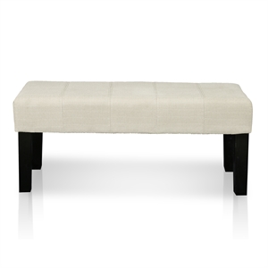 pemberly row modern / contemporary fabric accent bench in ivory