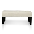 Pemberly Row Modern / Contemporary Fabric Accent Bench in Ivory