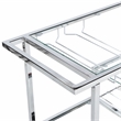 Pemberly Row Contemporary Transitional Metal Bar Cart in Chrome