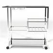 Pemberly Row Contemporary Transitional Metal Bar Cart in Chrome
