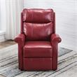 Pemberly Row Contemporary Red Faux Leather Traditional Lift Chair