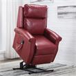 Pemberly Row Contemporary Red Faux Leather Traditional Lift Chair