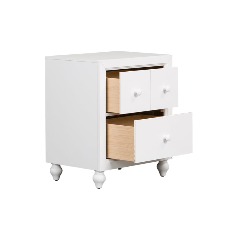 Pemberly Row Modern / Contemporary Cottage View White Night Stand