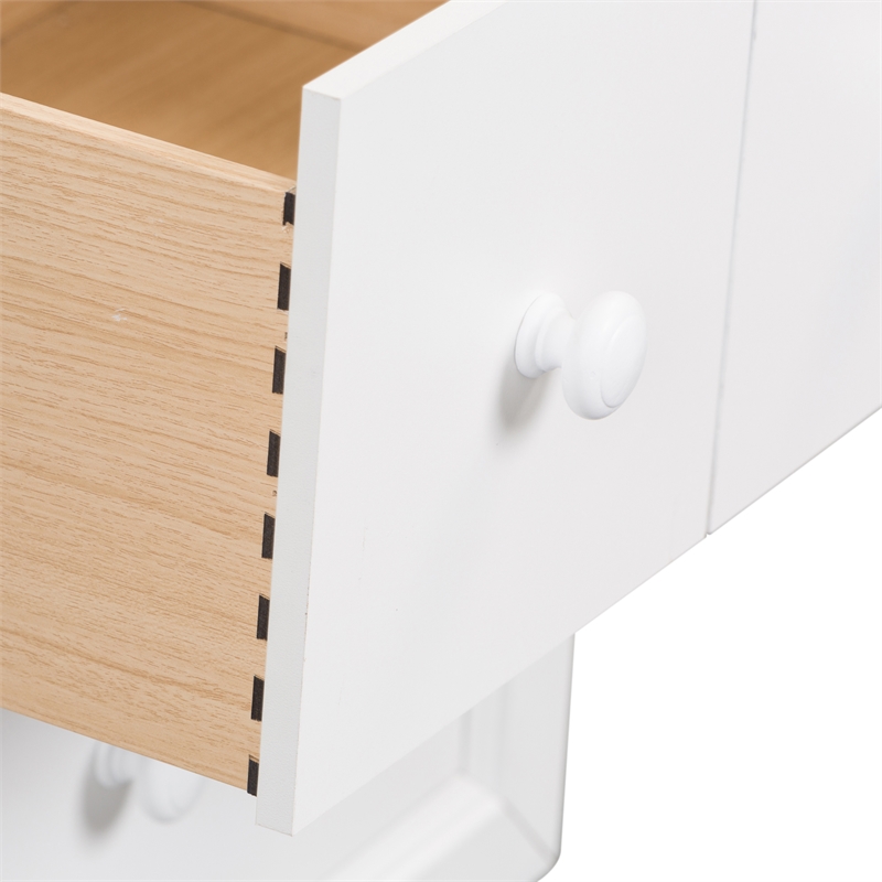Pemberly Row Modern / Contemporary Cottage View White Night Stand