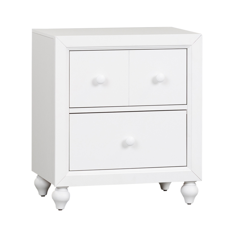 Pemberly Row Modern / Contemporary Cottage View White Night Stand