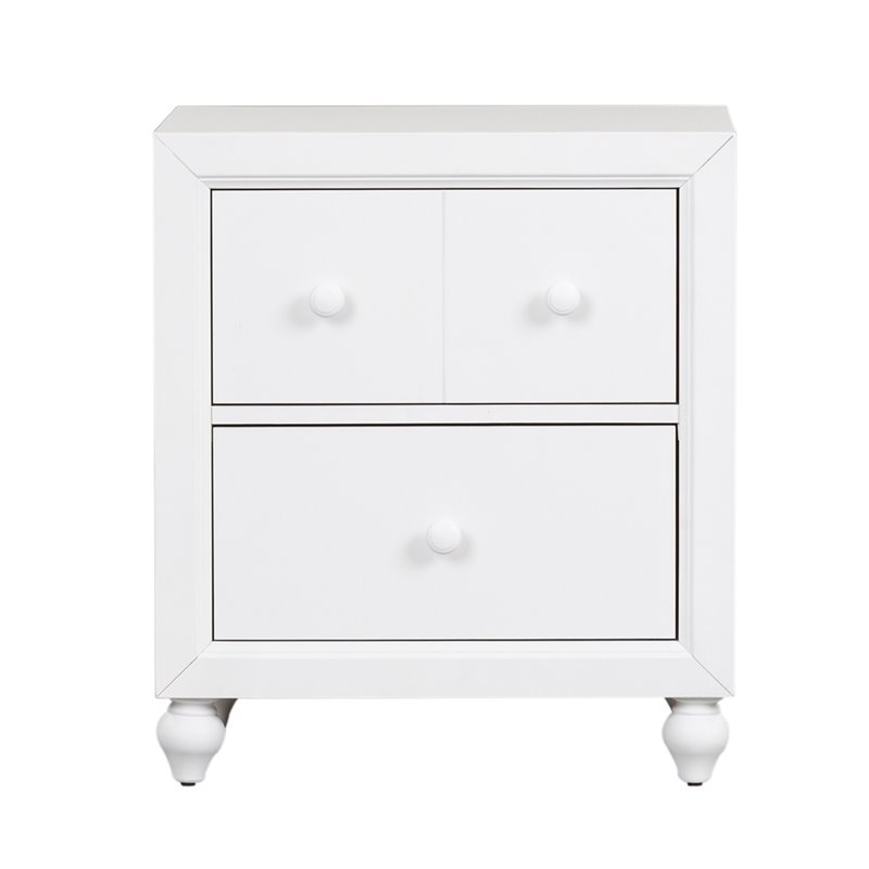 Pemberly Row Modern / Contemporary Cottage View White Night Stand