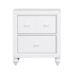 Pemberly Row Modern / Contemporary Cottage View White Night Stand