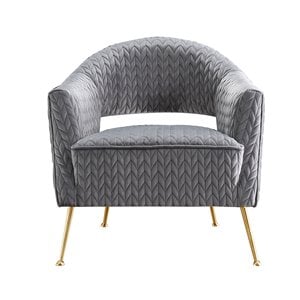 Pemberly Row Modern / Contemporary Velvet Accent Chair in Gray