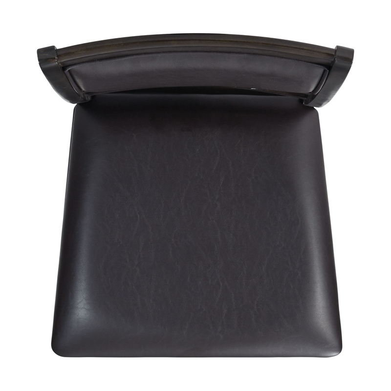 Pemberly Row Modern Standard Height Faux Leather Side Chair Set