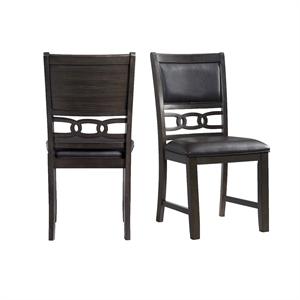 Pemberly Row Modern Standard Height Faux Leather Side Chair Set