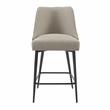 Pemberly Row Khaki Beige Fabric and Dark Metal Counter Chair