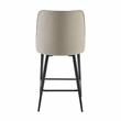 Pemberly Row Khaki Beige Fabric and Dark Metal Counter Chair