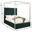 Pemberly Row Modern / Contemporary Tufted Velvet King Bed in Green