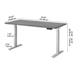 Pemberly Row Contemporary 60W Height Adjustable Standing Desk