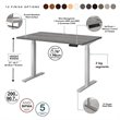 Pemberly Row Contemporary 60W Height Adjustable Standing Desk