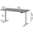Pemberly Row Contemporary 60W Height Adjustable Standing Desk