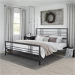 Pemberly Row Modern / Contemporary Metal Bed in Black in King