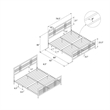 Pemberly Row Modern / Contemporary Metal Bed in Black in King