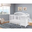 Pemberly Row Modern 4-in-1 Convertible Crib and Changer White