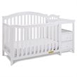 Pemberly Row Modern 4-in-1 Convertible Crib and Changer White
